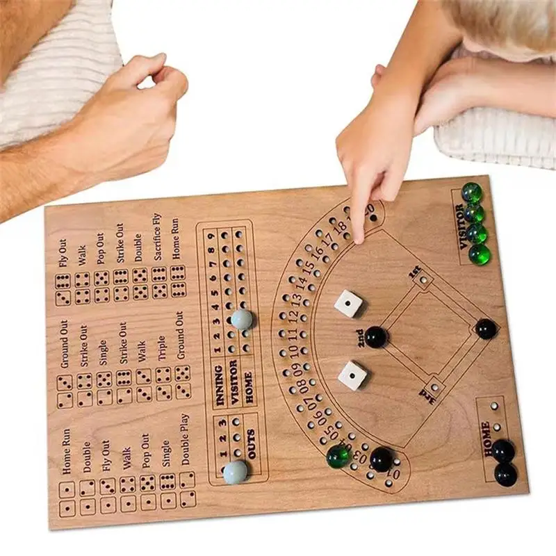 Board Game Cafe - Honkbal Dobbelstenen Bordspel Houten Dobbelstenen En
