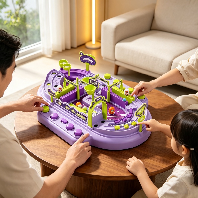 Board Game Race Track - 2-speler knikkerbaan bordspel, educatief lanceerbaanspeelgoed voor