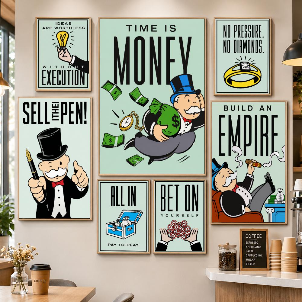 Board Game Cafe - Game Monopoly Bordspel Poster PP Decoratieve
