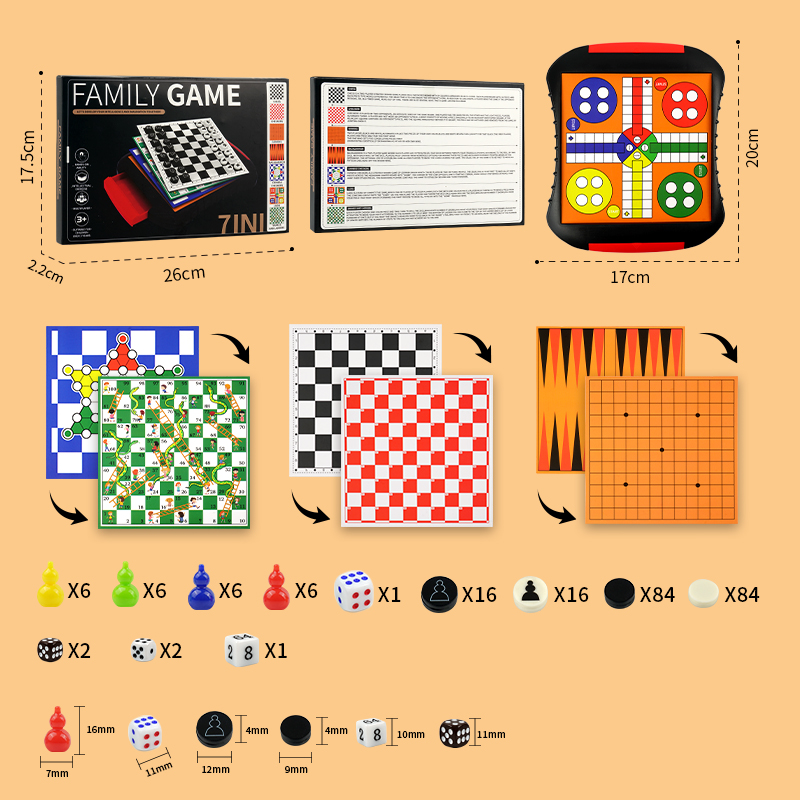 3-in-1/5-in-1/7-in-1 bordspels - Board Game Cafe recensie en prijs